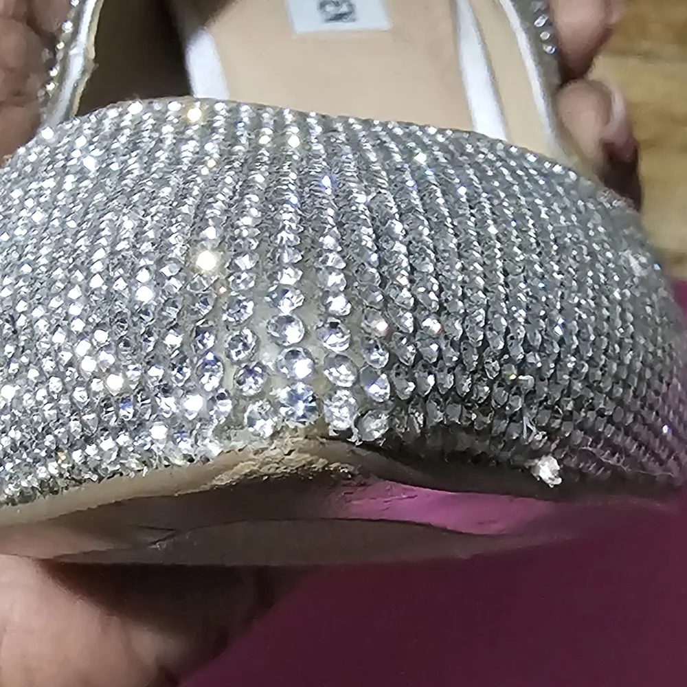 Steve Madden Daisy Crystal Silver Stiletto Heels - Picture 7 of 16